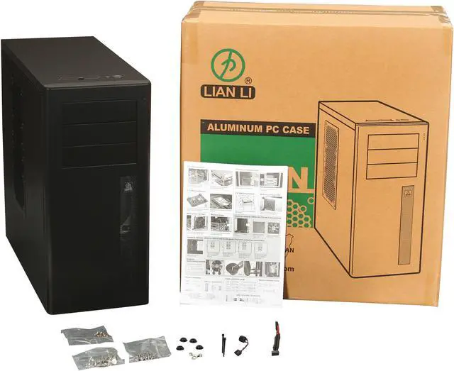 Alt view image 10 of 10 - LIAN LI PC-9NB Black Aluminum ATX Mid Tower Computer Case