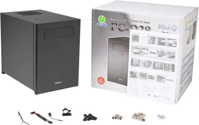 Alt view image 9 of 9 - LIAN LI PC-Q28B Black Aluminum Mini-ITX Tower Computer Case