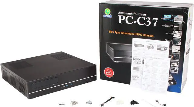 Alt view image 8 of 8 - LIAN LI Black Aluminum PC-C37B USB3.0 Micro ATX Media Center / HTPC Case