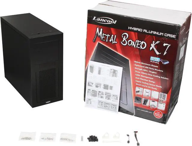 Alt view image 10 of 10 - LIAN LI PC-K7B USB3.0 Black Aluminum / Steel ATX Mid Tower Computer Case