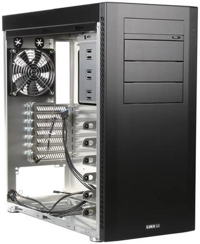 Alt view image 8 of 9 - LIAN LI PC-A61B Black Aluminum ATX Mid Tower Computer Case