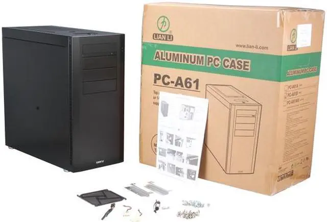 Alt view image 10 of 9 - LIAN LI PC-A61B Black Aluminum ATX Mid Tower Computer Case
