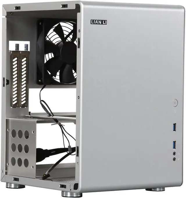 Alt view image 7 of 9 - Lian Li PC-Q33B Silver Aluminum Mini-ITX Tower Chassis