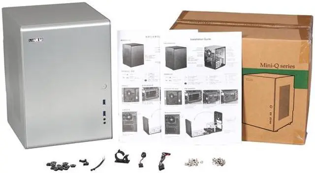 Alt view image 9 of 9 - Lian Li PC-Q33B Silver Aluminum Mini-ITX Tower Chassis