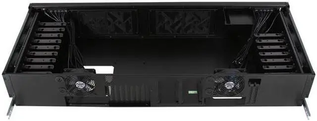Alt view image 8 of 15 - Lian Li DK-02 Black Aluminum Computer Desk (Computer Case with Legs)
