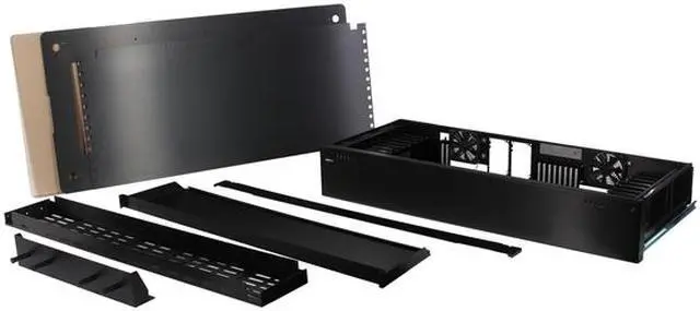 Alt view image 14 of 15 - Lian Li DK-02 Black Aluminum Computer Desk (Computer Case with Legs)