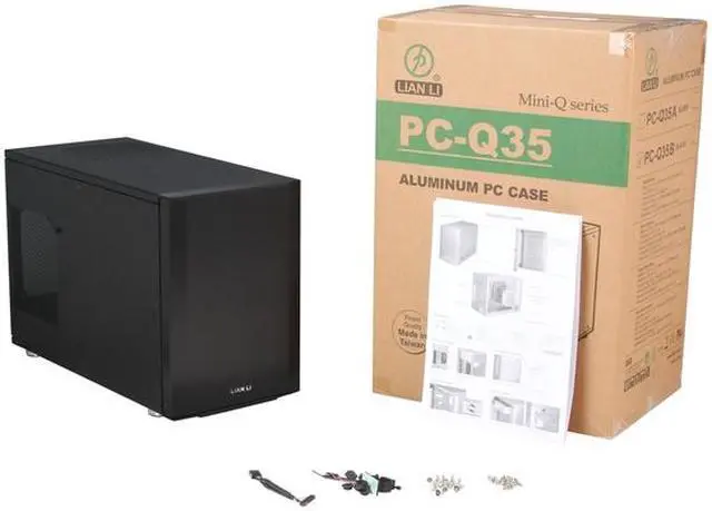 Alt view image 9 of 9 - Lian Li PC-Q35B Black Aluminum Mini-ITX Tower Chassis