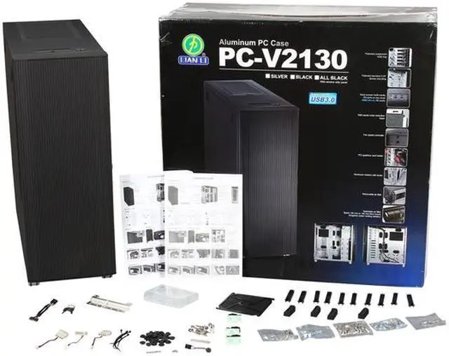Alt view image 12 of 12 - Lian Li PC-2130B Black Brushed Aluminum ATX Full Tower