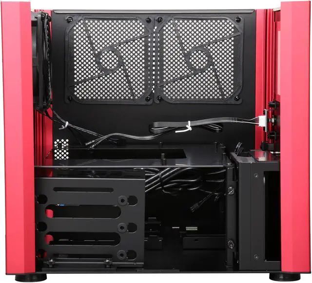 Alt view image 6 of 9 - LIAN LI PC-V359WRX Black / Red Aluminum Micro ATX Mid Tower Computer Case
