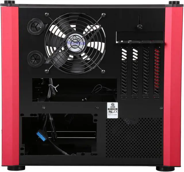 Alt view image 8 of 9 - LIAN LI PC-V359WRX Black / Red Aluminum Micro ATX Mid Tower Computer Case