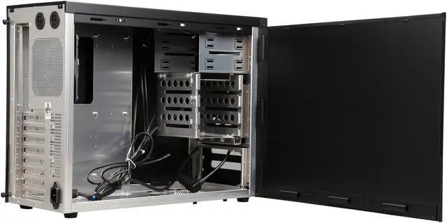 Alt view image 5 of 9 - LIAN LI PC-A56B Black Aluminum ATX Mid Tower Computer Case ATX PSU (Not Included) Power Supply