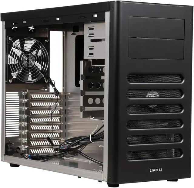 Alt view image 7 of 9 - LIAN LI PC-A56B Black Aluminum ATX Mid Tower Computer Case ATX PSU (Not Included) Power Supply