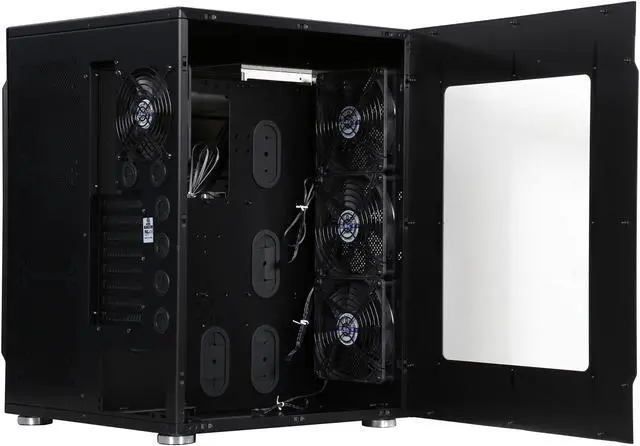 Alt view image 7 of 9 - LIAN LI PC-D600WB Black Aluminum ATX Full Tower Computer Case ATX PSU (Optional) Power Supply