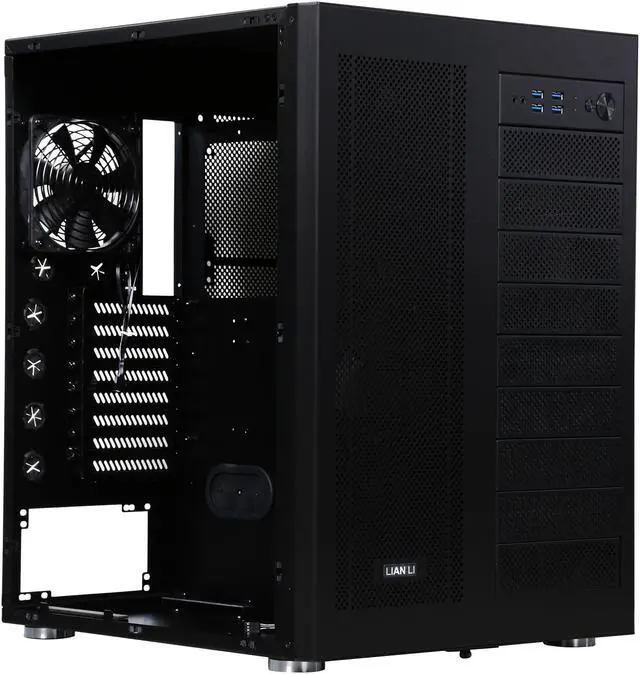 Alt view image 9 of 9 - LIAN LI PC-D600WB Black Aluminum ATX Full Tower Computer Case ATX PSU (Optional) Power Supply