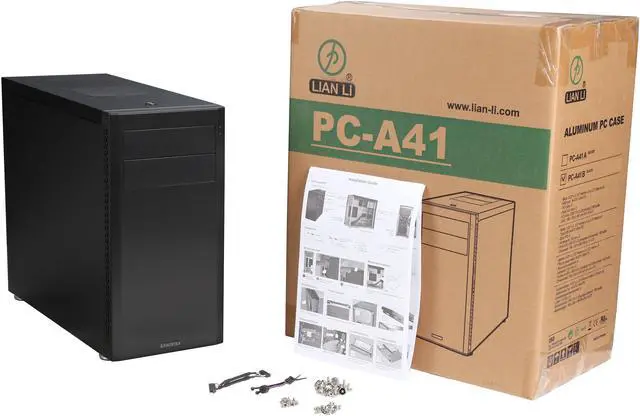 Alt view image 9 of 9 - LIAN LI PC-A41B Black Aluminum Mini Tower Chassis Computer Case