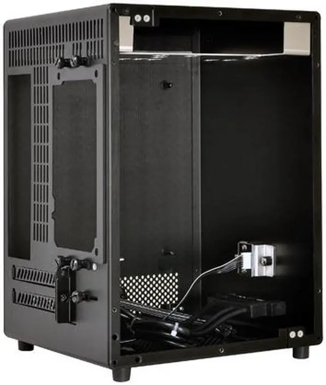 Alt view image 4 of 5 - LIAN LI PC-Q04B Black Aluminum Mini-ITX Computer Case ATX PSU (Optional) Power Supply