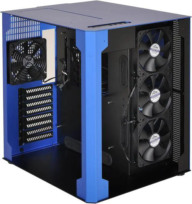 Alt view image 2 of 8 - LIAN LI PC-O8WBU Blue Aluminum ,and Tempered glass Computer Case