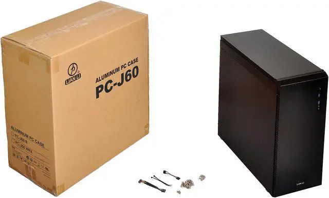Alt view image 9 of 9 - LIAN LI PC-J60B Black Aluminum ATX Mid Tower Computer Case ATX (Optional) Power Supply