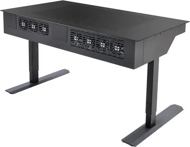 Alt view image 2 of 6 - LIAN LI DK-05X Black Aluminum / Steel Desk Computer Case 2 x ATX PSU (Optional) Power Supply
