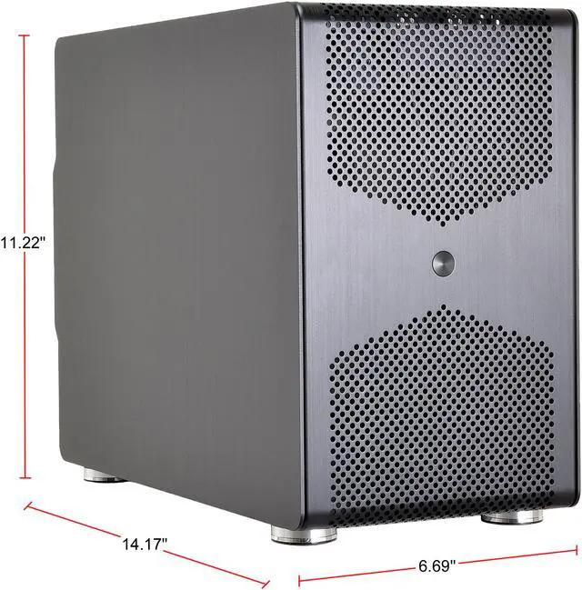 Alt view image 2 of 10 - LIAN LI PC-Q50X Black Aluminum Mini Chassis Computer Case