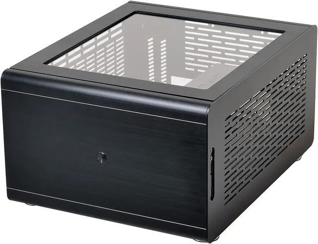 Alt view image 3 of 10 - LIAN LI PC-Q38WX Black Aluminum Mini Chassis Computer Case
