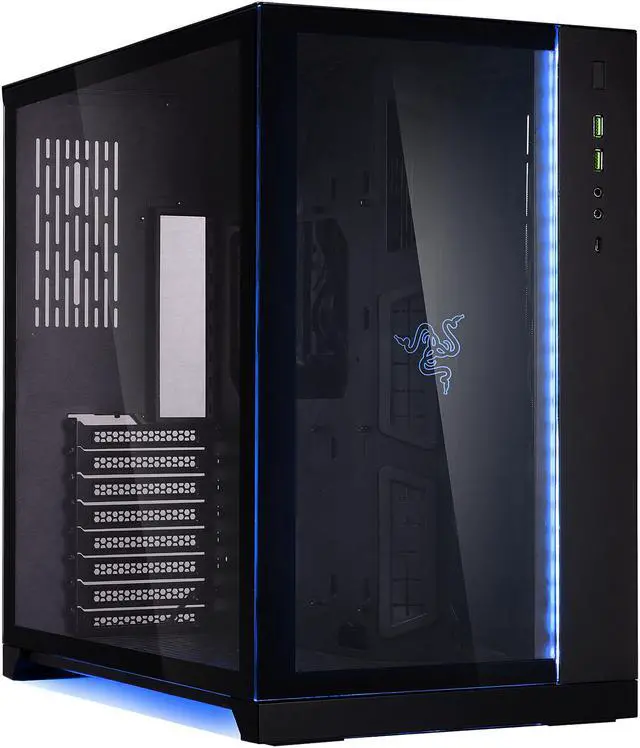 Alt view image 5 of 10 - LIAN LI PC-O11 Dynamic Razer Edition Black Tempered Glass on the Front, and Left Side, Chassis Body SECC ATX Mid Tower Gaming Computer Case - PC-O11D Razer