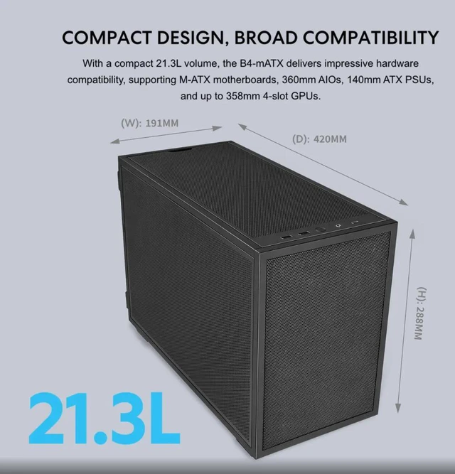Alt view image 4 of 7 - LIAN LI B4 B4X Black Steel 4.0mm ATX / Micro ATX Mid Tower Computer Cases
