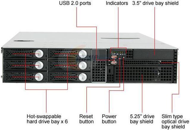 Alt view image 2 of 4 - Enlight SR204701 2U Rackmount Server Case 550W EPS 12V 1 External 5.25" Drive Bays