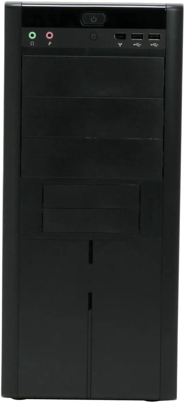 Alt view image 4 of 14 - Enlight PA420613 Black Steel ATX Mid Tower Computer Case 350W Power Supply