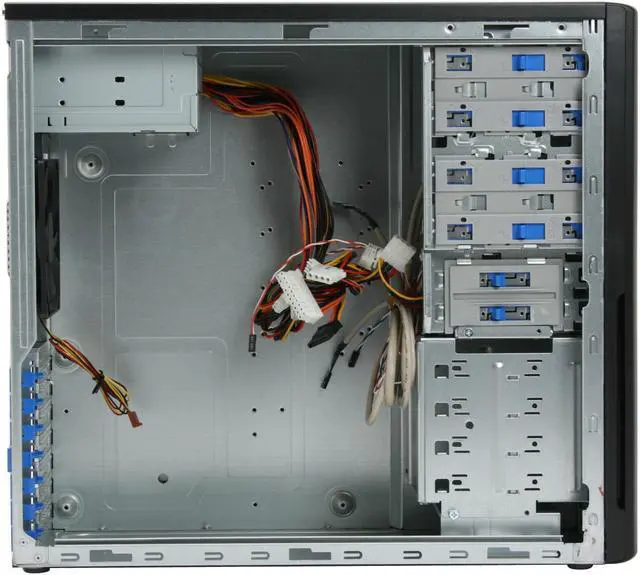 Alt view image 8 of 14 - Enlight PA420613 Black Steel ATX Mid Tower Computer Case 350W Power Supply