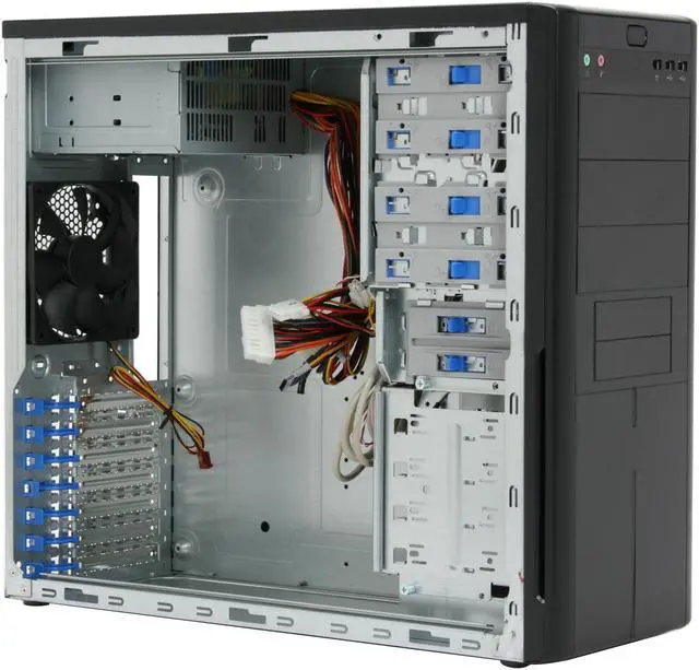 Alt view image 9 of 14 - Enlight PA420613 Black Steel ATX Mid Tower Computer Case 350W Power Supply