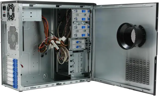 Alt view image 10 of 14 - Enlight PA420613 Black Steel ATX Mid Tower Computer Case 350W Power Supply