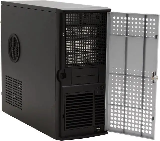 Alt view image 7 of 12 - Enlight PR420101 Silver Front Bezel 0.6mm ATX Mid Tower Tool Less Computer Case with removable drive cage