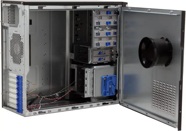 Alt view image 8 of 12 - Enlight PR420101 Silver Front Bezel 0.6mm ATX Mid Tower Tool Less Computer Case with removable drive cage