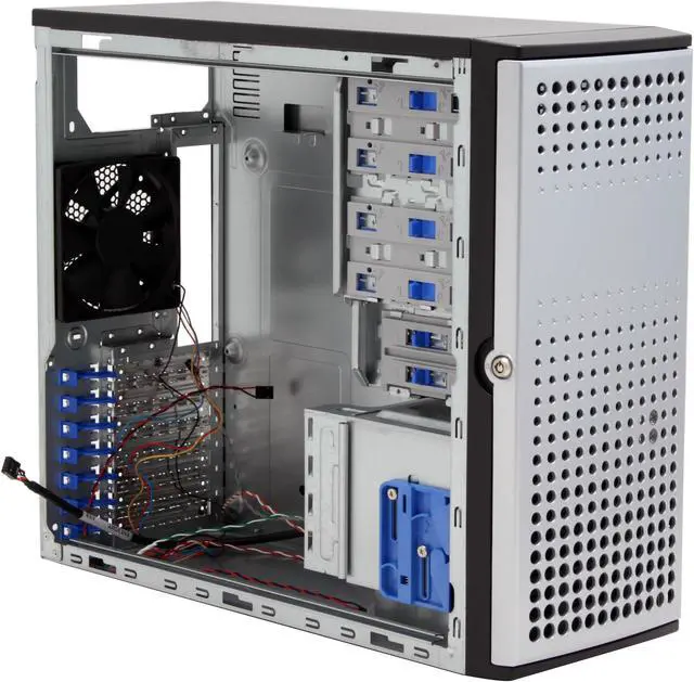 Alt view image 10 of 12 - Enlight PR420101 Silver Front Bezel 0.6mm ATX Mid Tower Tool Less Computer Case with removable drive cage