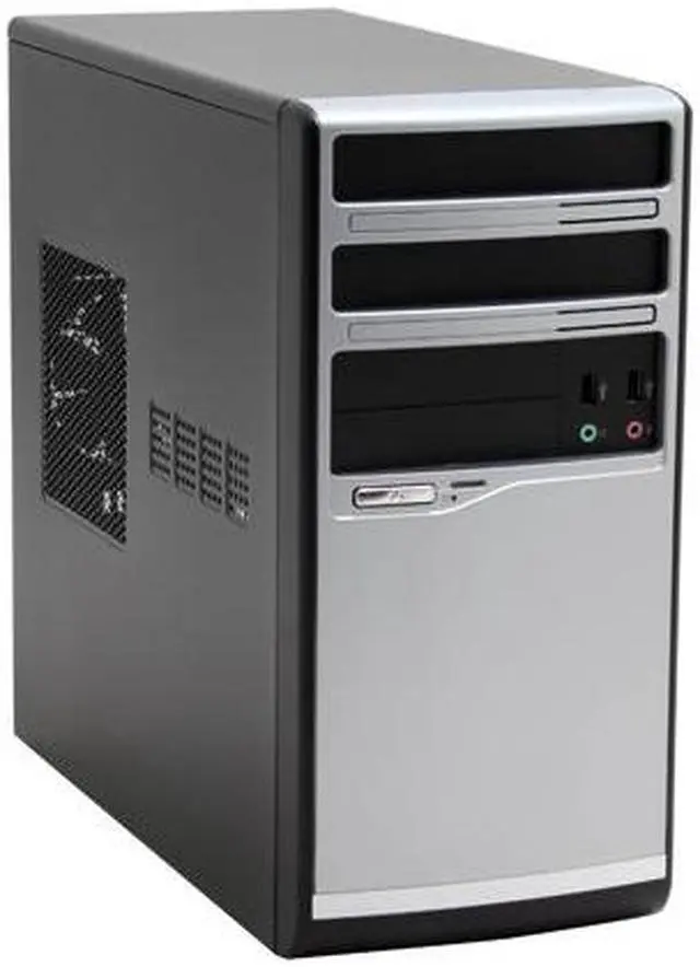 Main image of Enlight  PM2F0103  Black/ Silver  Steel  Mini Micro ATX Computer Case Front USB, HD Audio 300W  Power Supply