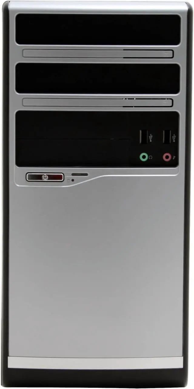 Alt view image 2 of 14 - Enlight  PM2F0103  Black/ Silver  Steel  Mini Micro ATX Computer Case Front USB, HD Audio 300W  Power Supply