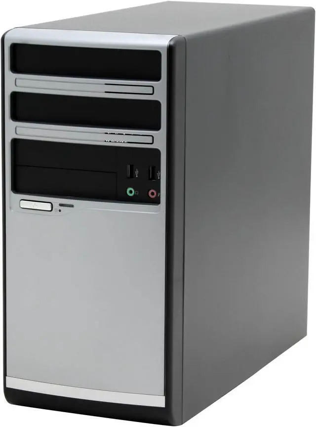 Alt view image 3 of 14 - Enlight  PM2F0103  Black/ Silver  Steel  Mini Micro ATX Computer Case Front USB, HD Audio 300W  Power Supply