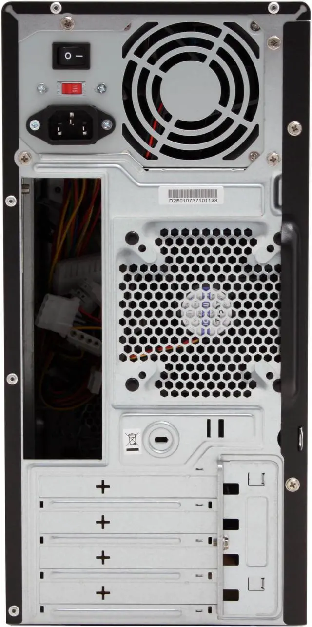 Alt view image 4 of 14 - Enlight  PM2F0103  Black/ Silver  Steel  Mini Micro ATX Computer Case Front USB, HD Audio 300W  Power Supply