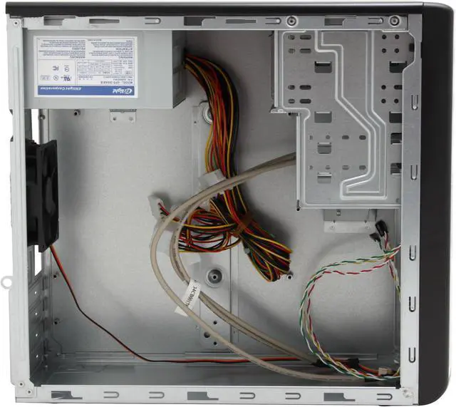 Alt view image 9 of 14 - Enlight  PM2F0103  Black/ Silver  Steel  Mini Micro ATX Computer Case Front USB, HD Audio 300W  Power Supply