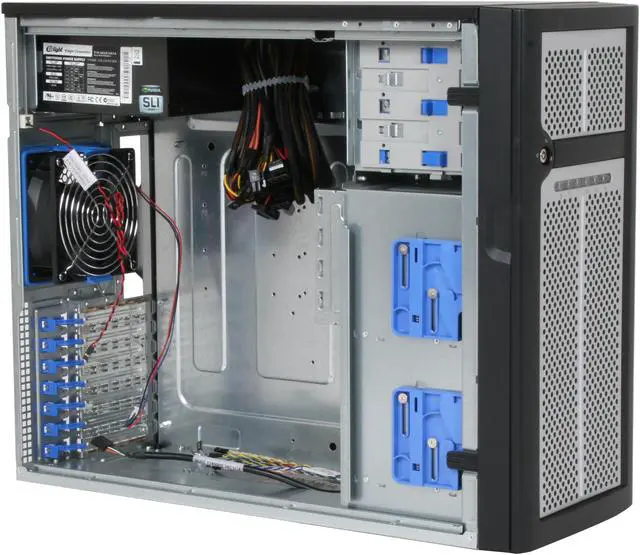 Alt view image 9 of 12 - Enlight SR506101-65 Black 0.8mm Steel Server / PC Computer Case 650W Power Supply