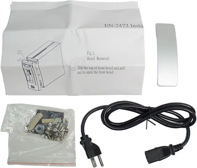 Alt view image 6 of 7 - Enlight EN-7472-0A1 Black/Silver Steel Micro ATX Desktop Computer Case 200W Power Supply