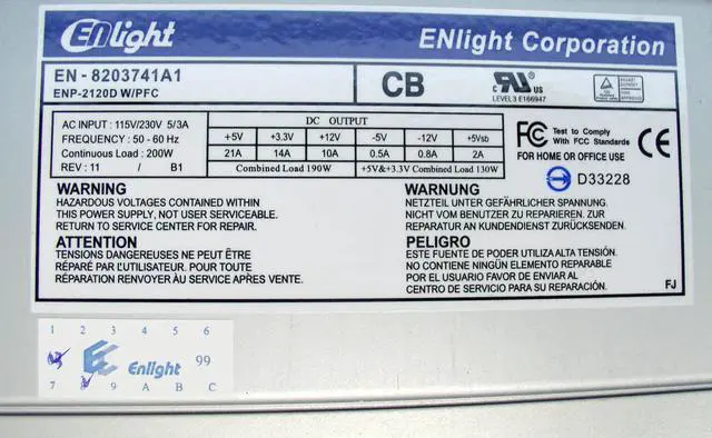 Alt view image 7 of 7 - Enlight EN-7472-0A1 Black/Silver Steel Micro ATX Desktop Computer Case 200W Power Supply