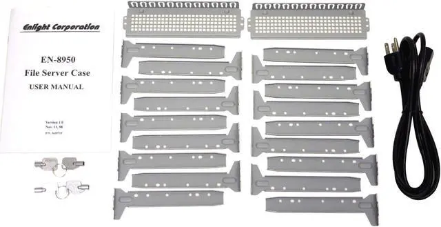 Alt view image 6 of 7 - Enlight EN-8950-0X4P4 Beige Steel 5U Rackmount Rackmount Case 400W Redundant 9 External 5.25" Drive Bays