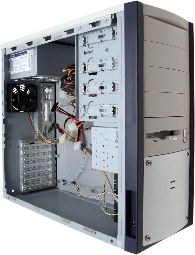 Alt view image 10 of 14 - Enlight EN-7255-AB4 Beige SECC/ SGCC rustproof & galvanized JIS steel ATX Mid Tower Computer Case 350W Power Supply