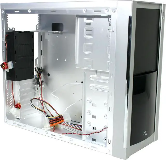 Alt view image 3 of 7 - Eagle Tech PSR5605W-BK Black/Silver 1.0 mm anodized Aluminum Alloy ATX Mid Tower Computer Case