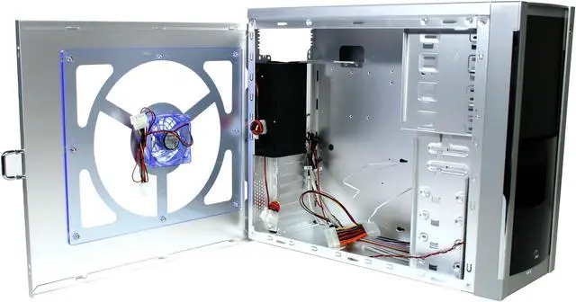Alt view image 4 of 7 - Eagle Tech PSR5605W-BK Black/Silver 1.0 mm anodized Aluminum Alloy ATX Mid Tower Computer Case
