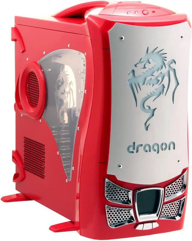 Main image of Eagle Tech CA-DRG-R Red Aluminum ATX Mid Tower Computer Case 500W Power Supply