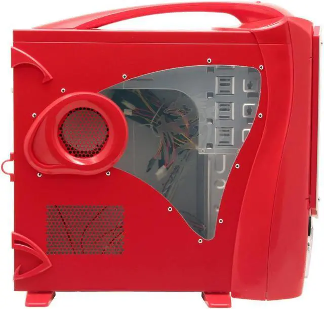 Alt view image 6 of 20 - Eagle Tech CA-DRG-R Red Aluminum ATX Mid Tower Computer Case 500W Power Supply