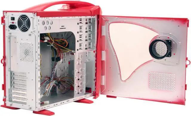 Alt view image 11 of 20 - Eagle Tech CA-DRG-R Red Aluminum ATX Mid Tower Computer Case 500W Power Supply